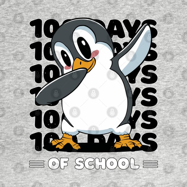 100 Days of school typography featuring a Dabbing Penguin #3 by XYDstore